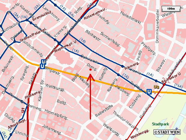 Stadtplan Wien Buchhandlung 777 Domgasse